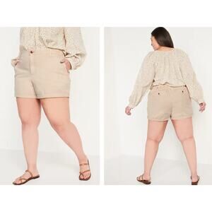 Old Navy OG Chino 3" Stone Khaki Chino Shorts Women Plus Sz 3X